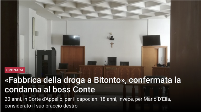 Fabbrica della droga a Bitonto