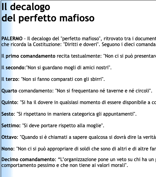 Il codice d’onore